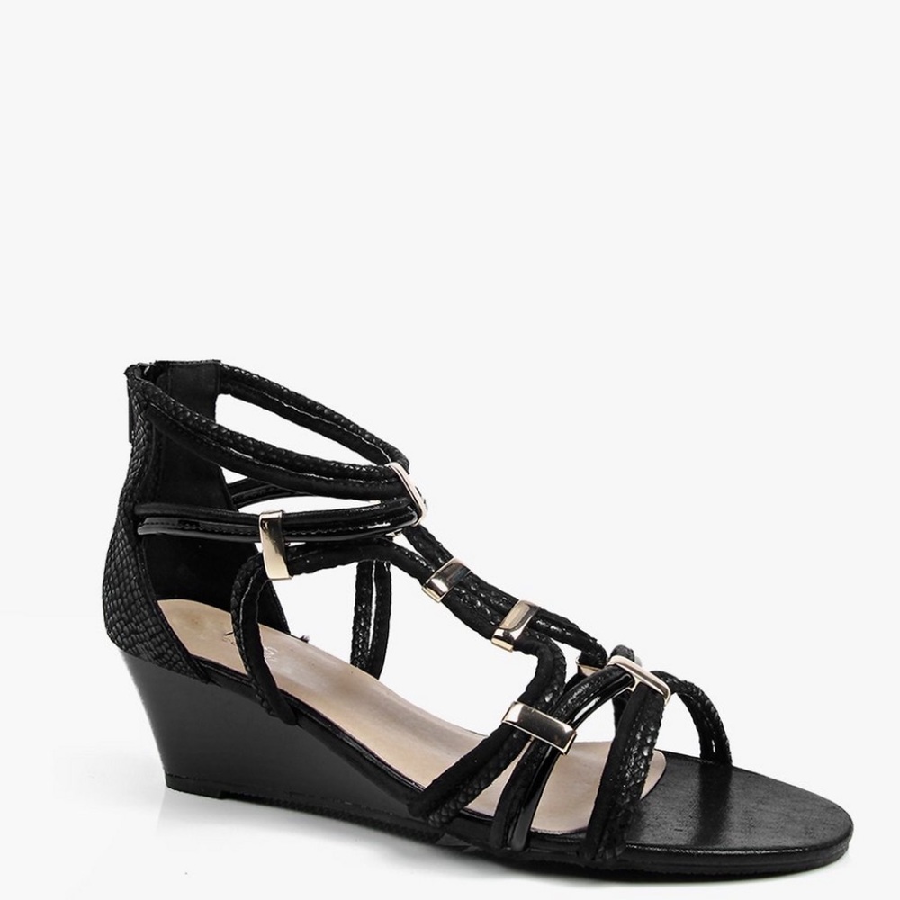 Aldo Black & Gold Gladiator Sandals